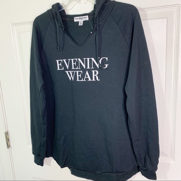 Sub_Urban Riot “Evening Wear” V-Neck Pullover Jolie Hoodie Sweatshirt Black XS - Picture 2 of 10